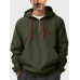 Mens Solid Half Zip Kangaroo Pocket Casual Drawstring Hoodies