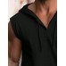 Mens Solid Hooded Casual Sleeveless Tanks