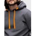 Mens Solid Kangaroo Pocket Contrast Drawstring Casual Hoodies