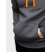 Mens Solid Kangaroo Pocket Contrast Drawstring Casual Hoodies