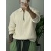 Mens Solid Knit Quarter Zip Long Sleeve Golf Shirt