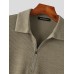 Mens Solid Knit Quarter Zip Long Sleeve Golf Shirt