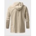 Mens Solid Lace-Up Kangaroo Pocket Long Sleeve Hooded T-Shirts