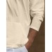 Mens Solid Lace-Up Kangaroo Pocket Long Sleeve Hooded T-Shirts