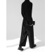 Mens Solid Lapel Button Front Belted Blazer Jumpsuit