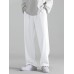 Mens Solid Loose Casual Straight Pants