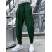 Mens Solid Pleated Sticky Cuff Drawstring Waist Pants