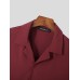 Mens Solid Revere Collar Casual Half Sleeve Shirt