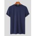 Mens Solid Short Sleeve Knit T-shirt