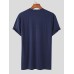 Mens Solid Short Sleeve Knit T-shirt