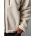 Mens Solid Stand Collar Zip Front Fleece Casual Jacket