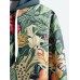 Mens Tropical Plant Print Kangaroo Pocket Vacation Hoodies