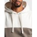 Mens Two Tone Patchwork Kangaroo Pocket Casual Drawstring Hoodies