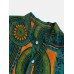 Men's Vintage Floral Ethnic T Shirts Summer Beach Dashiki Floral Casual Tops Tee