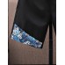 Mens Wave Print Patchwork Side Pockets Drawstring Waist Shorts