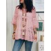 S-5XL Women 3/4 Sleeve Lace Crochet Hollow Out Round Neck Blouse