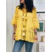 S-5XL Women 3/4 Sleeve Lace Crochet Hollow Out Round Neck Blouse