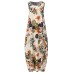 Sleeveless O-neck Loose Causal Floral Print Maxi Dress