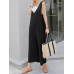 Solid Backless Sleeveless Casual Jumpsuit