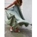 Solid Color Spaghetti Sleeveless Loose Swing Casual Maxi Dress