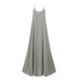 Solid Color Spaghetti Sleeveless Loose Swing Casual Maxi Dress