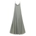 Solid Color Spaghetti Sleeveless Loose Swing Casual Maxi Dress