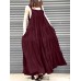 Solid Pleated Pocket Ruffle Knotted Casual Maxi Dress