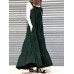 Solid Pleated Pocket Ruffle Knotted Casual Maxi Dress