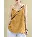 Solid Split Backless Adjustable Shoulder Strap Cotton Cami