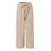 Women 100% Cotton Side Pockets Solid Color Elastic Waist Ankle Length Casual Pants