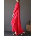 Women 100% Cotton Solid Baggy Pockets Summer Maxi Dress