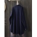 Women Daily Casual Cotton Irregular Hem Commute Loose Shirts