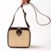 Women Girl Summer Square Bamboo Buckle Bag Rattan Straw Beach Crossbody Tote Vintage