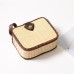 Women Girl Summer Square Bamboo Buckle Bag Rattan Straw Beach Crossbody Tote Vintage