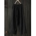 Women High Elastic Waist Loose Cotton Wide Leg Pants with Pockets