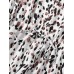 Women Leopard Printed V-Neck Flare Sleeve Elastic Cuff Drawstring Waist Shirts