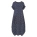 Women Polka Dot Print O-neck Short Sleeve Maxi Dress