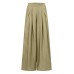 Women Pure Color High Elastic Waist Simple Wide Leg Pants With Pocket