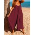 Women Sleeveless Straps Loose Solid Wide Leg Jumpsuits