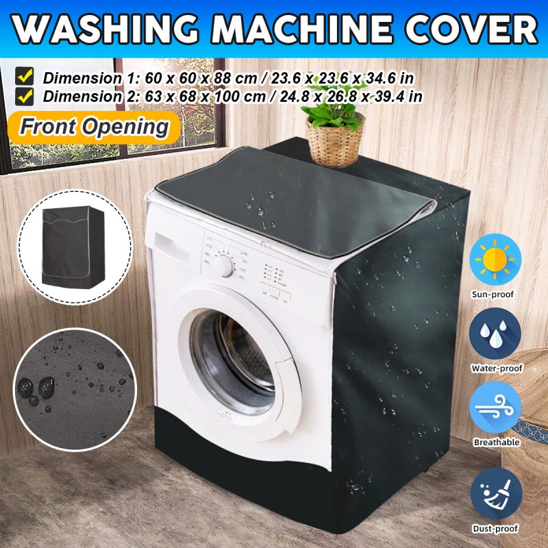 210D Waterproof Sunscreen Dust Proof Cover Washing Machine Cover Case Roller Washing Machine Protective Dust Front Load Wash Dryer