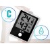 2PC Digital Electronic Temperature Humidity Meter Thermometer Hygrometer Alarm Clock LCD Display 12/24hrs