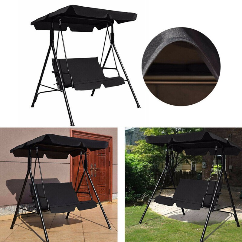 2 Seats Garden Swing Canopy Cover Seat Cover Waterproof Hammock Chair Spare Patio Replacement Awning