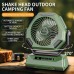 6000mAh Rechargeable Camping Fan with LED Light Portable Outdoor Ceiling Oscillating Fan Type-C Charging Adjustable Angles Brightness Control Sturdy Material Air Cooling Fan