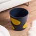 Printed Trash Can Household Living Room Storage Waste Bin for Home Cleaning Container