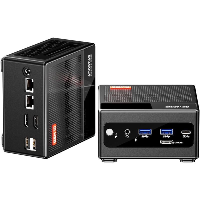 AOOSTAR GEM10 AMD Ryzen 7 6800H Mini PC 32GB DDR5 RAM 512GB SSD 4K Triple Output WIFI6 BT5.2 HD USB4 Type-C Dual 2.5G LAN Windows 11 Pro Mini Computer Desktop PC