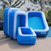 3-Layer Blue And White Inflatable Foldable Portable Swimming Pool Bathtub for Adult Children Home