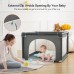 Comomy 150/300D 90X90cm Play Yard Activity Center Gate w/Breathable Mesh Indoor Outdoor