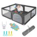 Comomy Sturdy Safety Play Yard Playpen w/ Soft Breathable Mesh Playard Activity Center