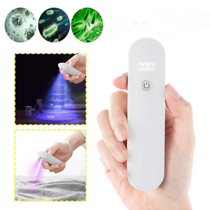 Household Portable Ultraviolet Light Phone Sterilizer USB Charging Toothbrush Mask Sterilizer Handheld Multifunction Germicidal UV Lamp