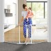 KINGSO White/Black Adjustable Auto Close Metal Baby Gate with Swing Door For Doorway Stairs